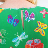 Maiocchi Social Butterfly Green Poppy Top, perfect for layering