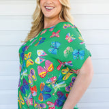 Poppy Top in social butterfly green
