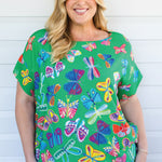 Poppy Top in Social Butterfly Green by Maiocchi – colourful and chic