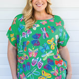Poppy Top in Social Butterfly Green by Maiocchi – colourful and chic