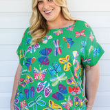 Poppy Top in social butterfly green