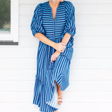 Portofino Midi Dress in wonderstripe blue
