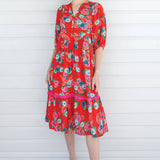 Portofino Midi Dress in now or never red