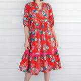 Portofino Midi Dress in now or never red