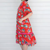 Portofino Midi Dress in now or never red