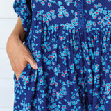 Portofino Midi Dress in cherry blossom blue