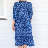 Portofino Midi Dress in cherry blossom blue