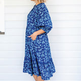 Portofino Midi Dress in cherry blossom blue