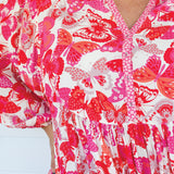 Portofino Midi Dress in fly away melon