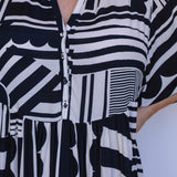 Portofino Midi Dress in seeing stripes black