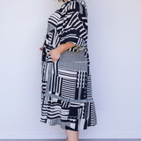 Portofino Midi Dress in seeing stripes black
