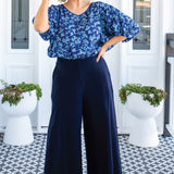 Pretty Please Reversible Top in cherry blossom blue