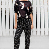 Pretty Please Reversible Top in poetry in motion black/crosshatch