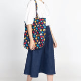 Reversible Tote in flamingo fun/rainbow hearts