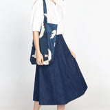 Reversible Tote in poetry in motion denim