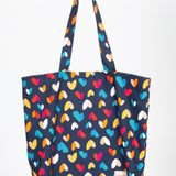 Reversible Tote in rainbow hearts