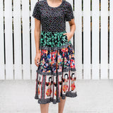 Rosie Ruffle Dress in patchwork