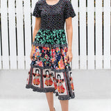 Rosie Ruffle Dress in patchwork