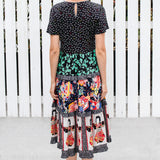 Rosie Ruffle Dress in patchwork