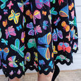 Maiocchi Sally Skirt – black butterfly print midi skirt.