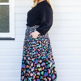 Sally Skirt in social butterfly black