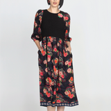 PRE-ORDER Barbados Midi Dress in now or never black