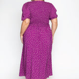 Seychelles Dress in dotty orchid
