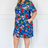 Skipper Dress in kasumi cobalt