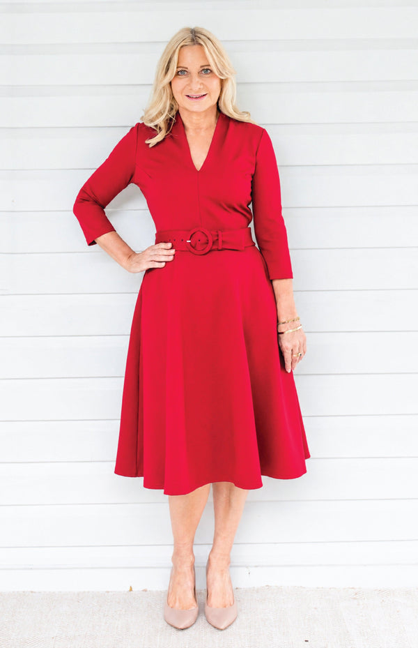 Sloane Dress in red