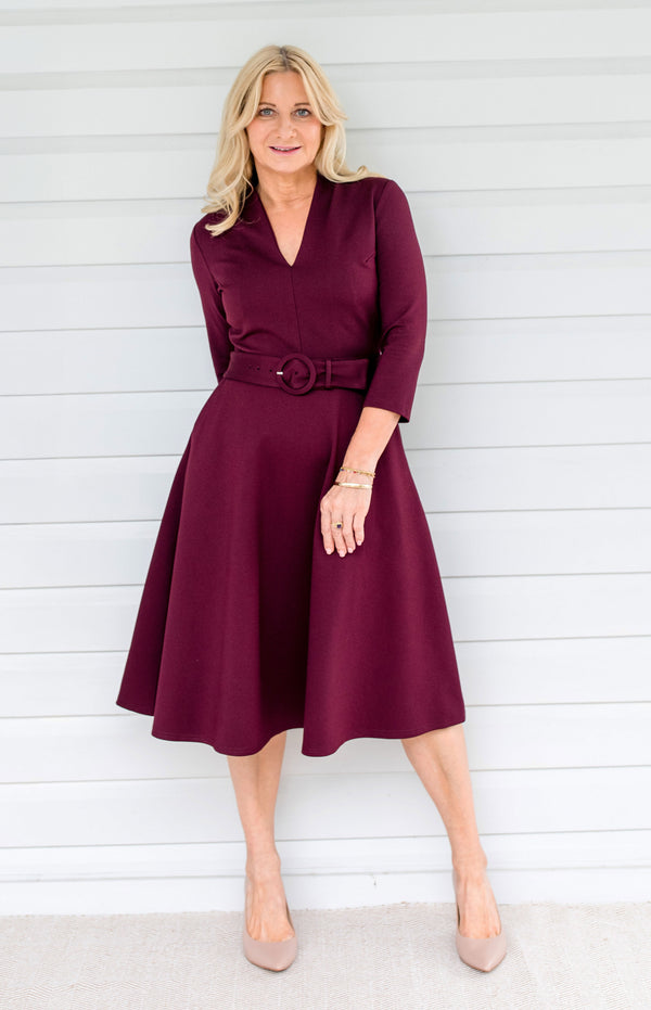Sloane Dress in wine
