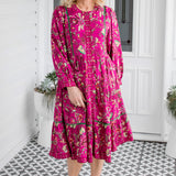 Sophia Dress in flights of fancy grape