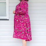 Sophia Dress in flights of fancy grape