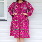 Maiocchi Sophia Dress – grape Flights of Fancy oriental print