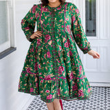 Sophia Dress by Maiocchi – green oriental inspired print