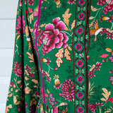 Sophia Dress in flights of fancy green