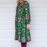 Sophia Dress in flights of fancy green