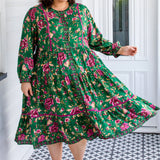 Sophia Dress in flights of fancy green