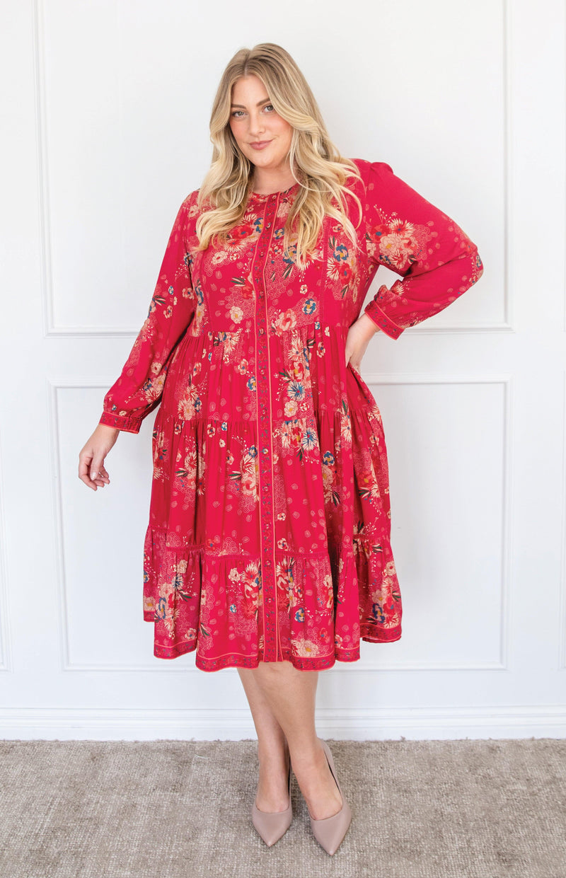 Sophia Dress in leading lady rose