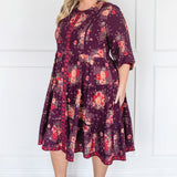 Sophia Dress in leading lady plum