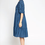 Penny Midi Dress in wonderstripe blue
