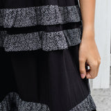 Tallulah Dress in black shibori