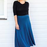 Tallulah Reversible Tee 3/4 sleeve in black