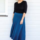 Tallulah Reversible Tee 3/4 sleeve in black