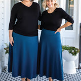 Tallulah Reversible Tee 3/4 sleeve in black