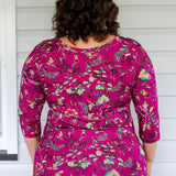 Tallulah Reversible Tee 3/4 sleeve in flights of fancy grape