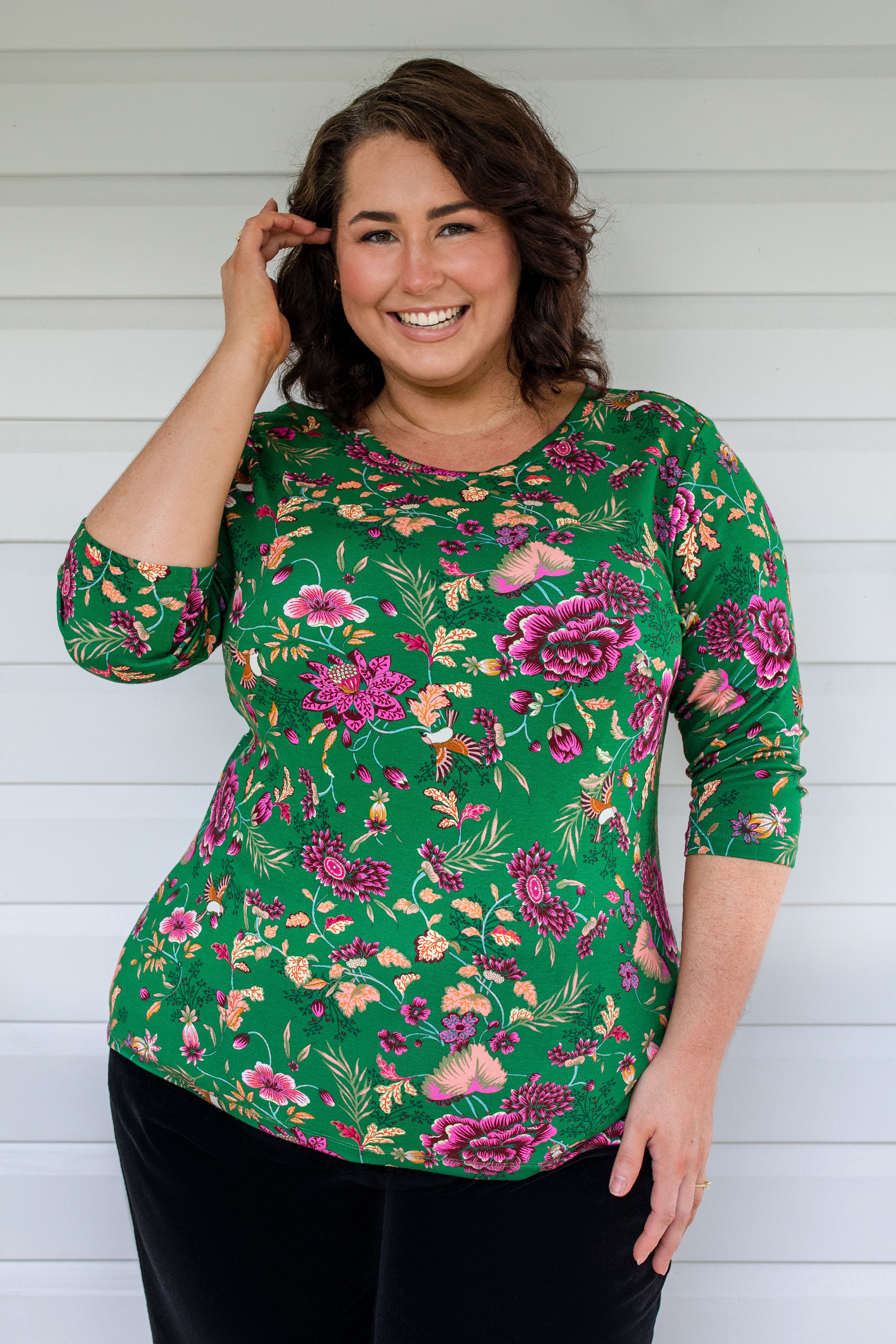 Reversible Tallulah Tee with 3/4 sleeves by Maiocchi.