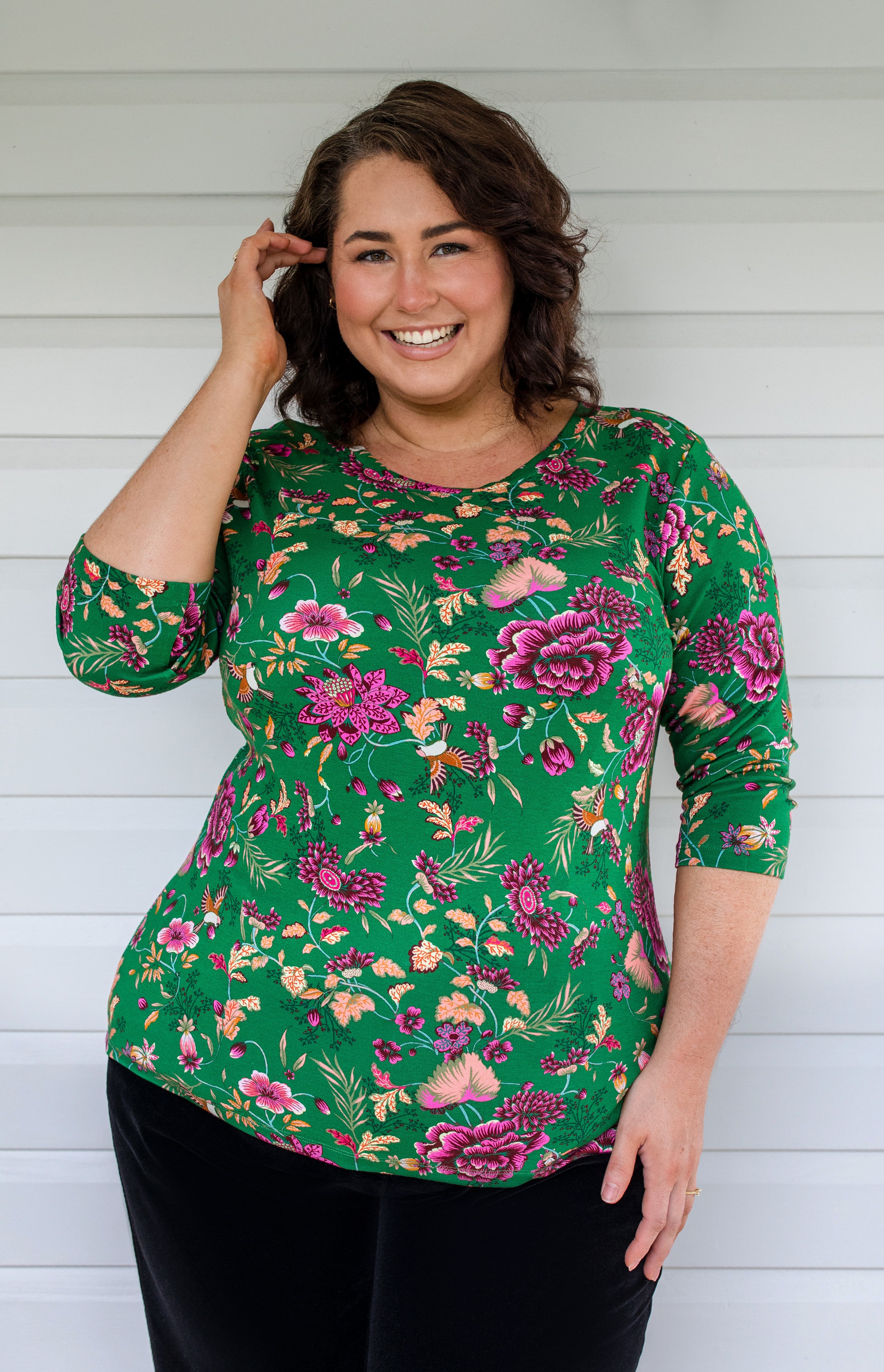 Reversible Tallulah Tee with 3/4 sleeves by Maiocchi.
