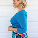 Tallulah Reversible Tee 3/4 sleeve in jasper