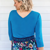 Tallulah Reversible Tee 3/4 sleeve in jasper