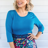 Tallulah Reversible Tee 3/4 sleeve in jasper